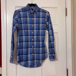 Ralph Lauren Blue and White Plaid Button Down Shirt